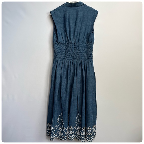 NWT Anthropologie The Tommie Denim Eyelet Trim Dress, M - Picture 5 of 13